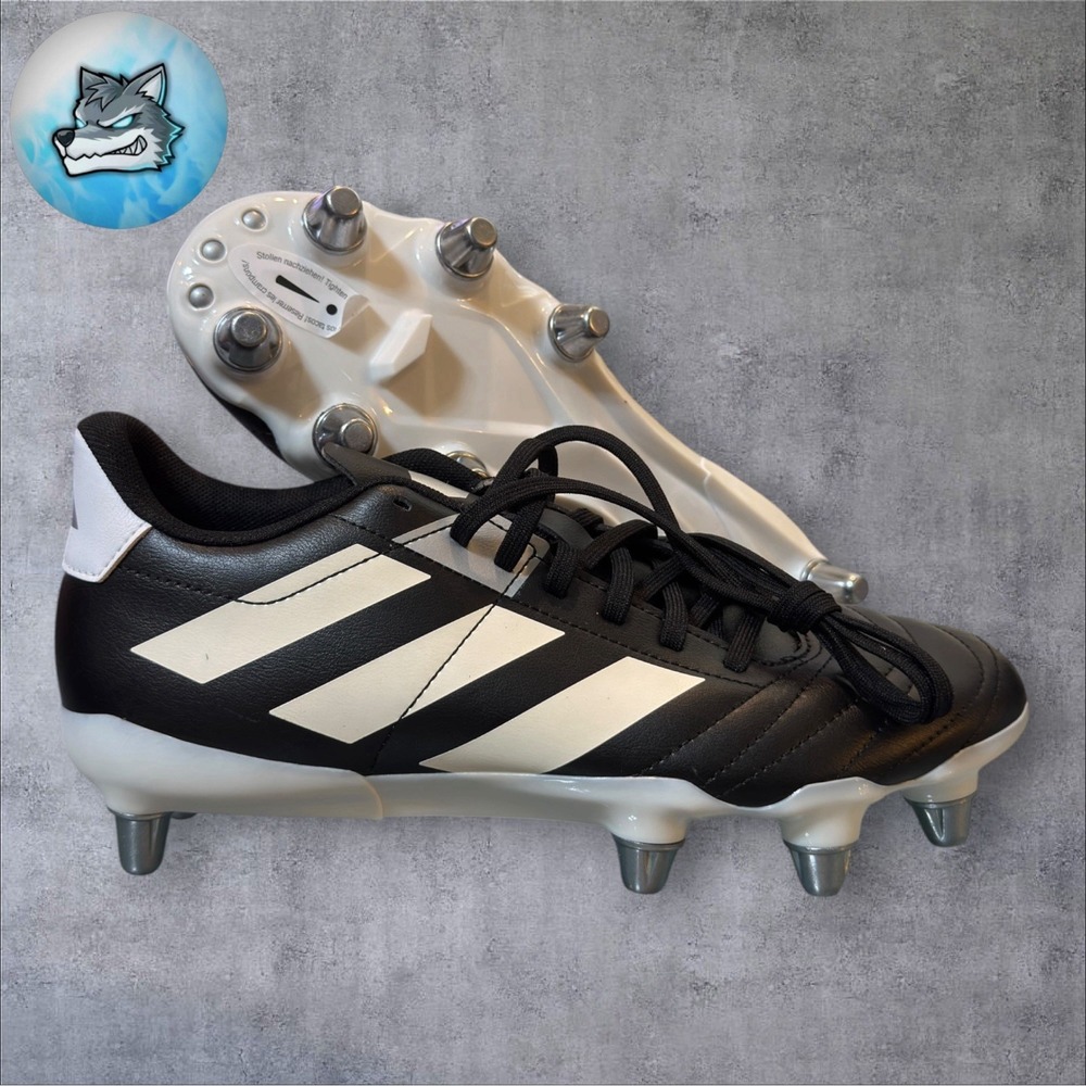 Adidas Mens Kakari SG Rugby Black White Metal Cleat Athletic Shoes IE3204 Size 8